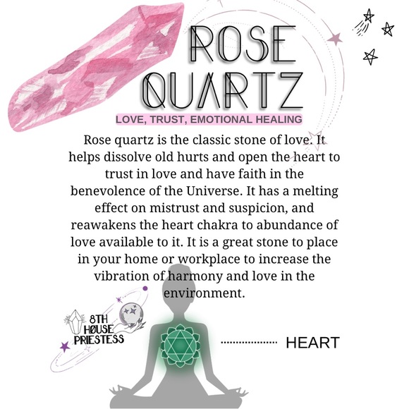 Wire Wrapped Rose Quartz Crescent Moon Crystal Necklace - Picture 8 of 11